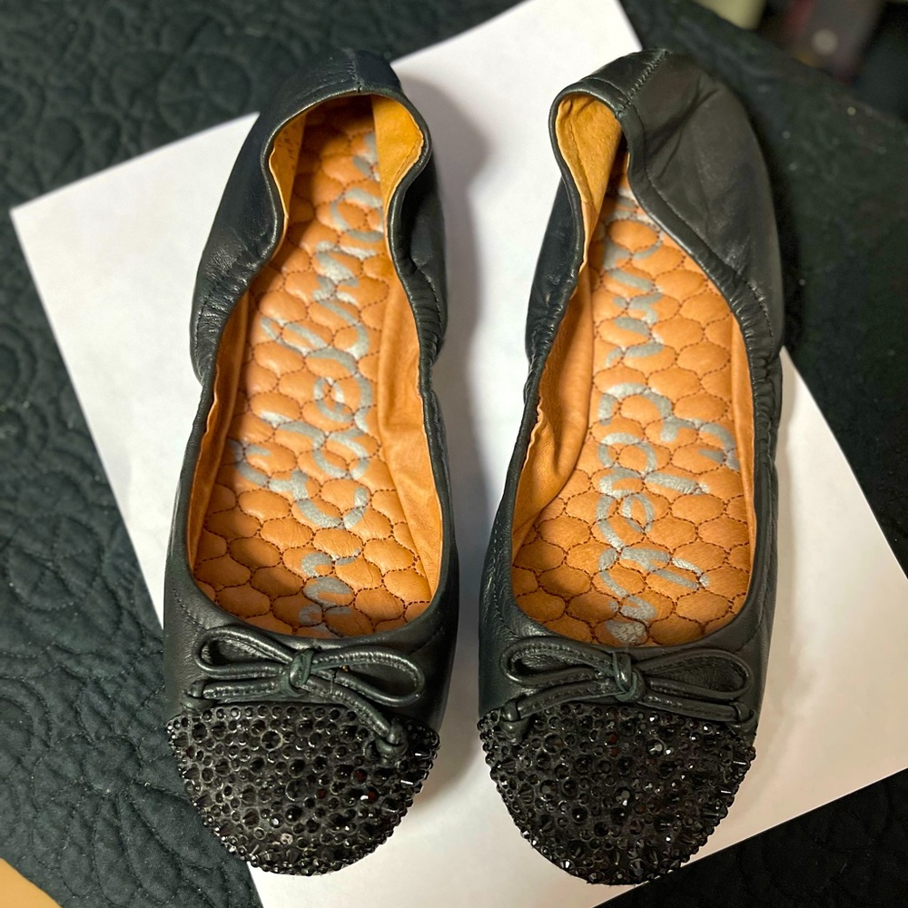 COPY - Sam Edelman Beatrix Sparkly Spiky Toe Ballet Flat, Size 7